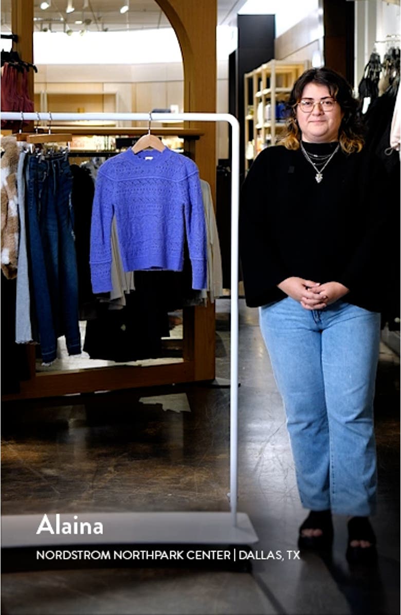 Kids' Pointelle Crewneck Sweater, sales video thumbnail