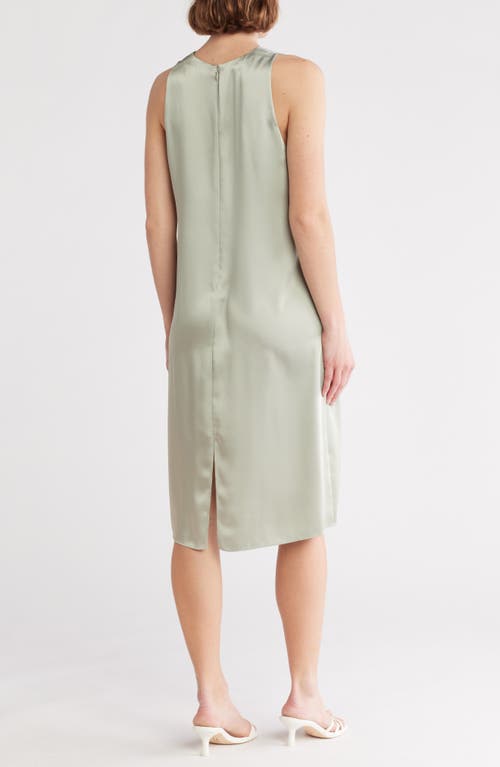 Vince Satin A-line Dress In White Jade