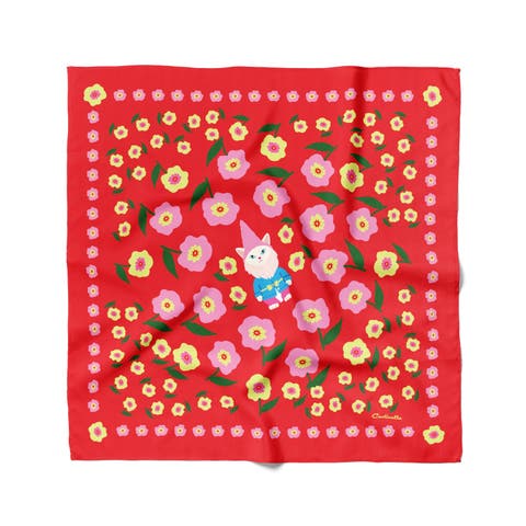 Cat Garden Gnome Cotton Silk Bandana
