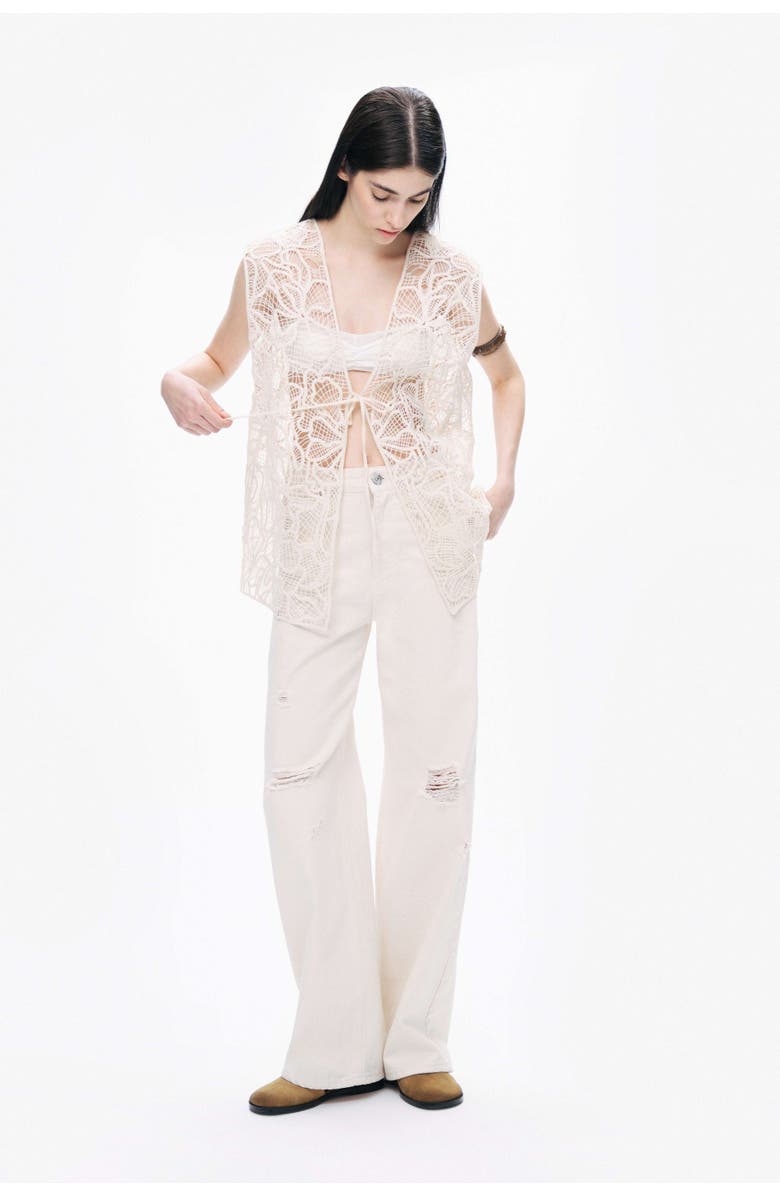 Nocturne Floral Embroidered Detailed Vest, Alternate, color, 