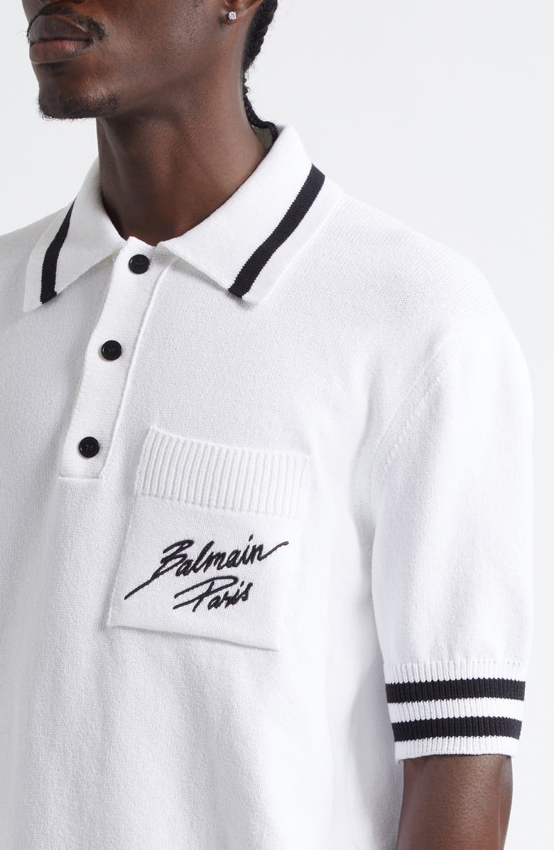 Balmain Paris Logo Signature Polo, Alternate, color, 