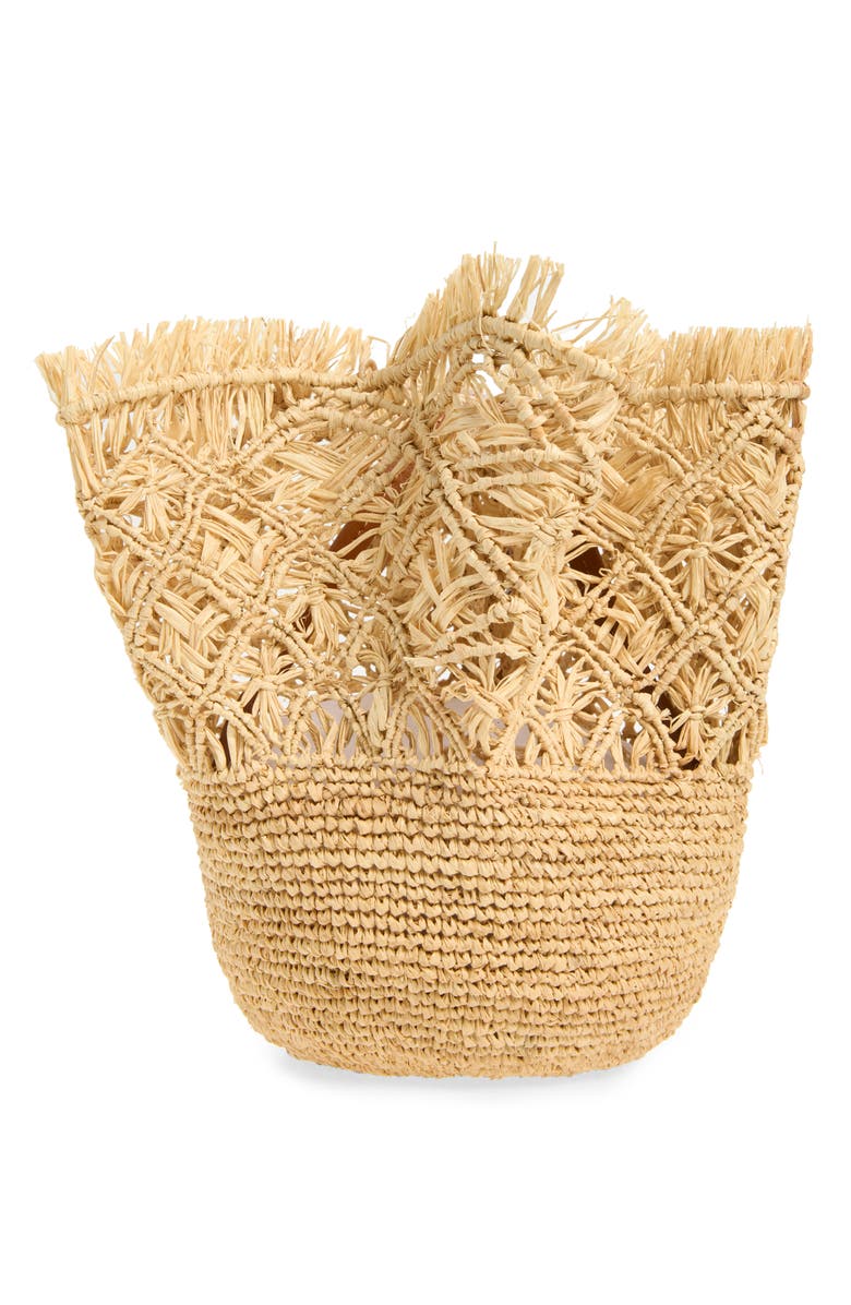 Ruslan Baginskiy The Openwork Raffia Hat Bag, Alternate, color, Natural Straw