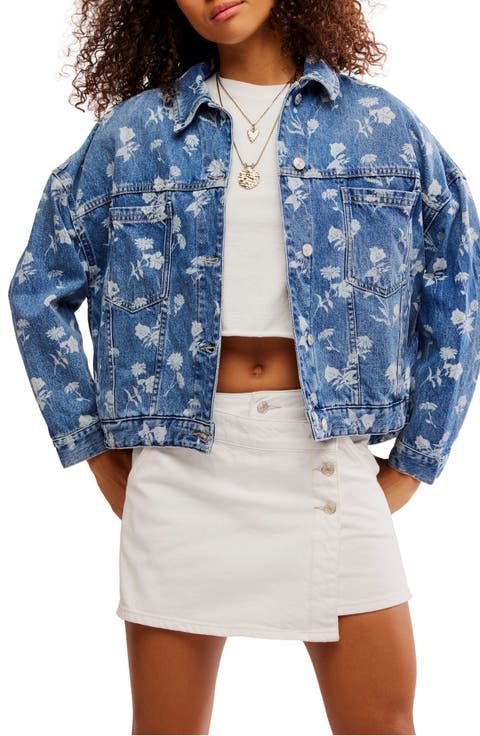 Opal Floral Swing Denim Jacket