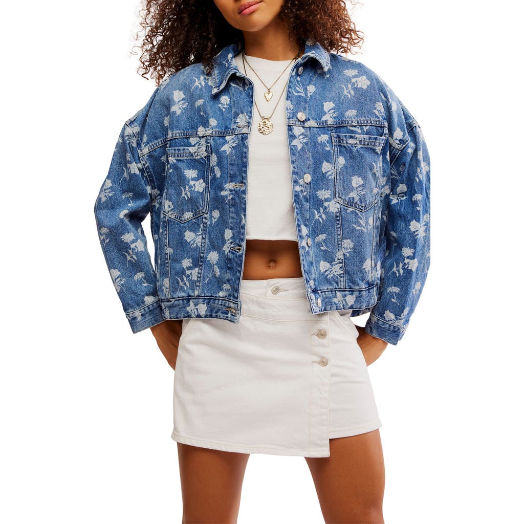 Free People X We The Free Opal Swing Denim Jacket In Fallen Daisy