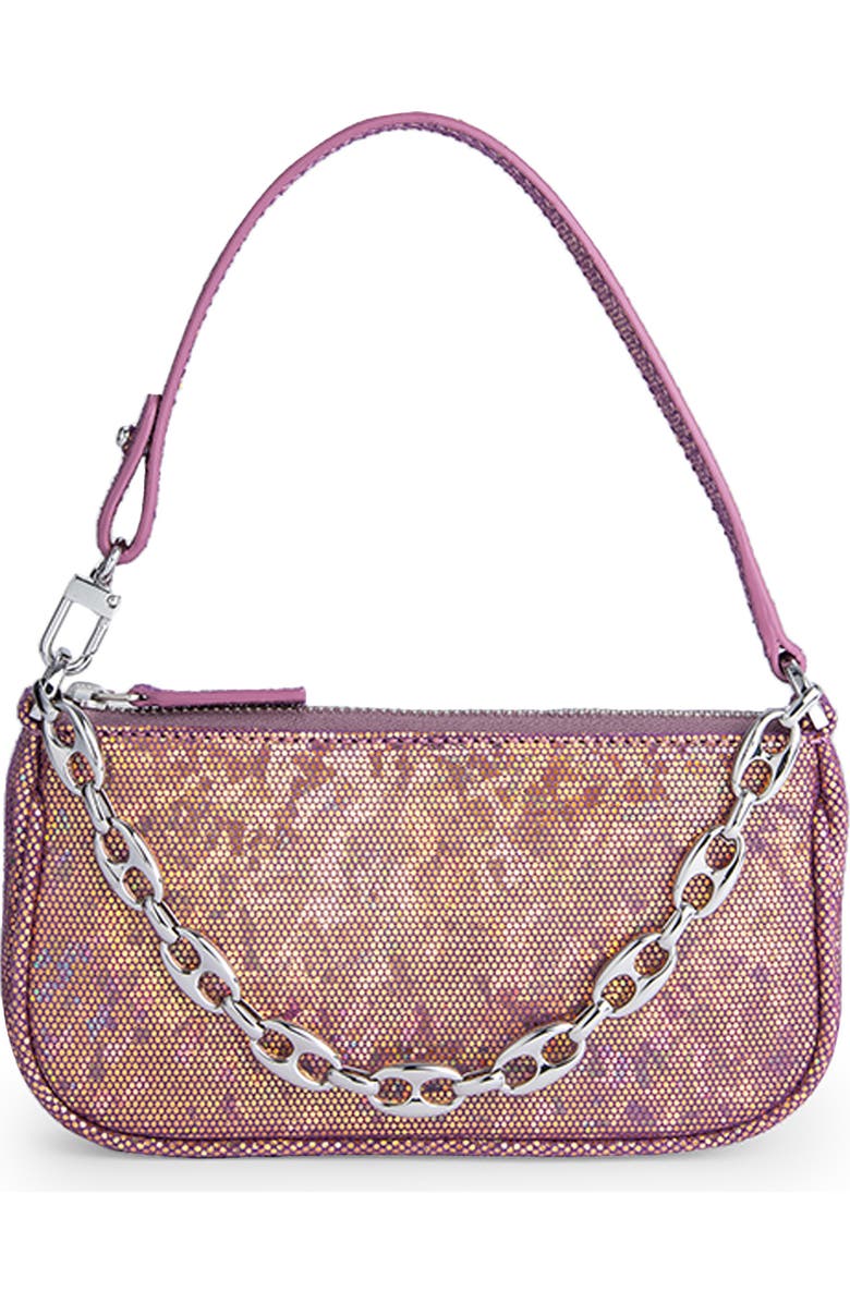 By Far Mini Rachel Hologram Leather Shoulder Bag, Main, color,
