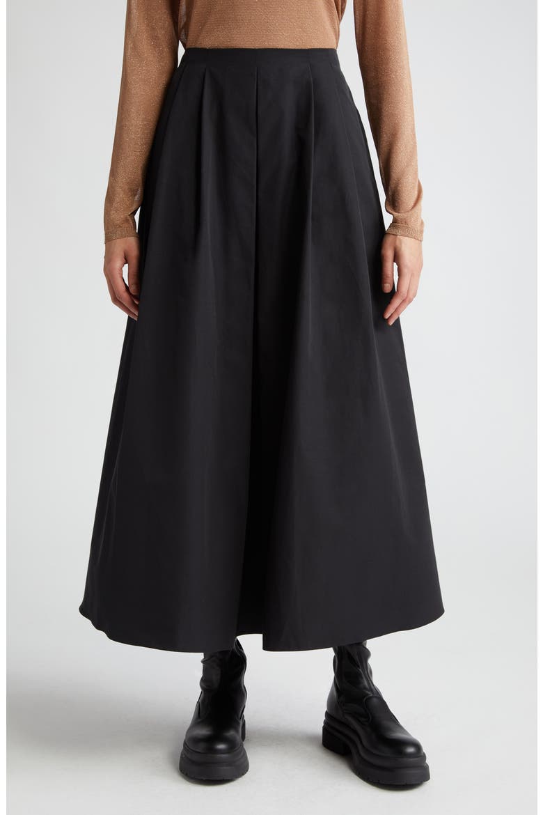 Renoir Pleated Midi Skirt, Main, color, BLACK