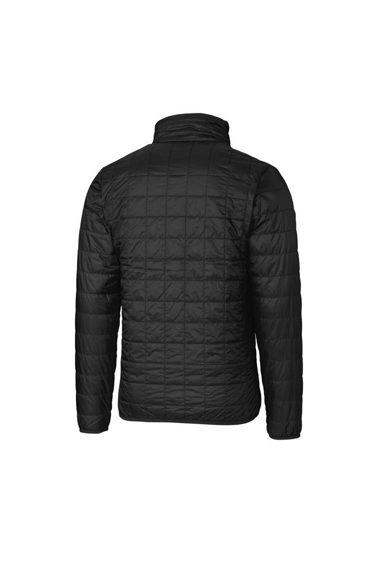 Men's Cutter & Buck Black Detroit Lions Throwback Logo Big & Tall Rainier Eco Insulated Full-Zip Puffer Jacket, Alternate, color, Black