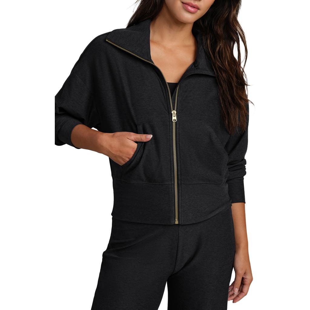 Rhone Atmosphere Crop Zip Sweatshirt In Black
