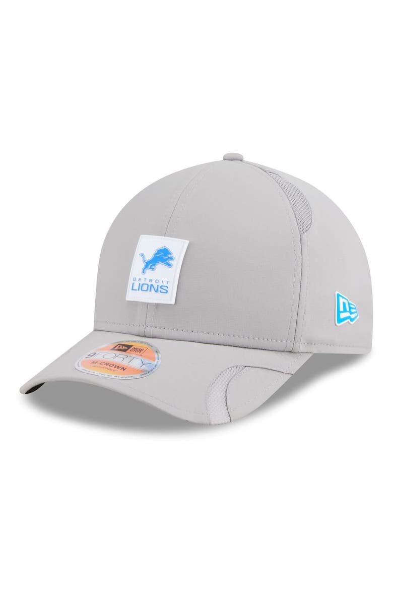 Men's New Era Gray Detroit Lions 2025 Sideline  M-Crown 9FORTY Adjustable Hat, Main, color, Gray