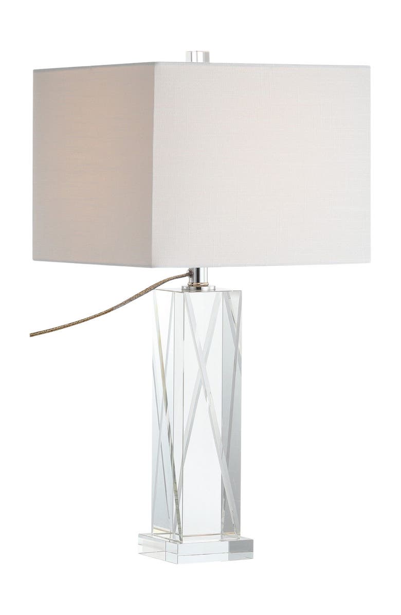 JONATHAN Y Sullivan 26.5" Crystal LED Table Lamp, Clear, Main, color, 