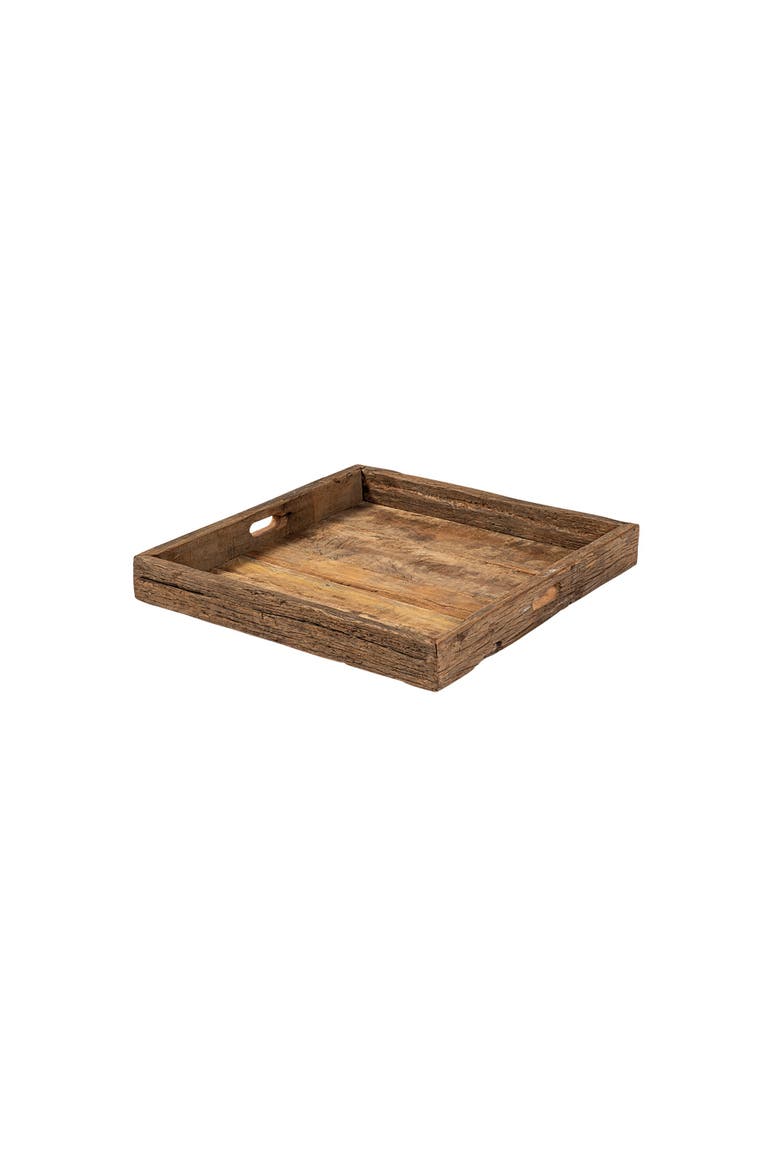 Carson Reclaimed Wood Tray, Main, color, Brown