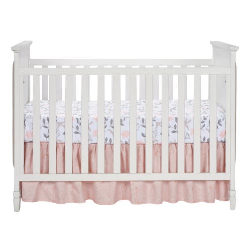 Lambs & Ivy Petals Floral 100% Cotton Fitted Crib/toddler Sheet In White