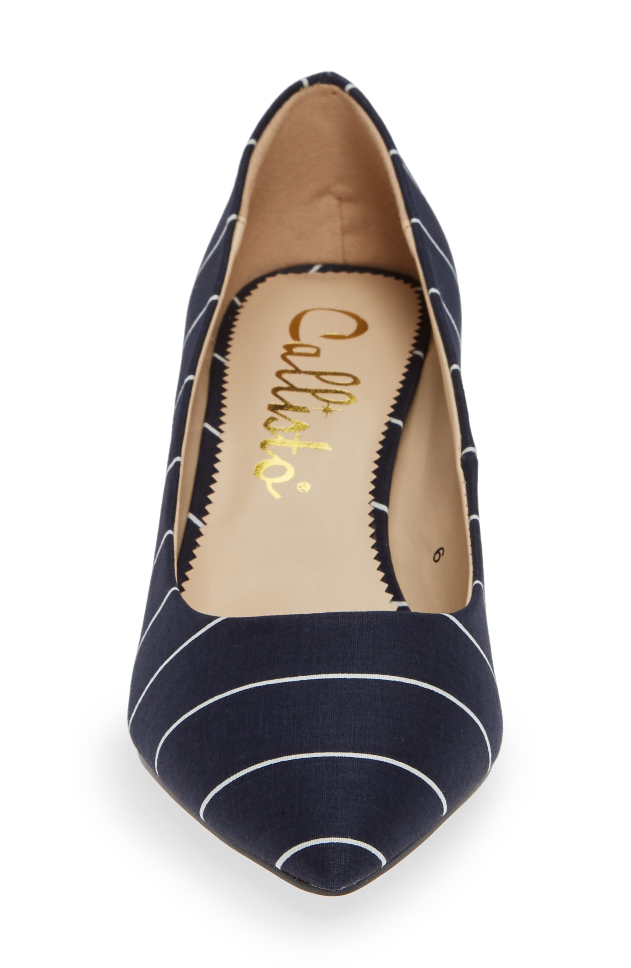 Hit Pan Pump, Alternate, color, NAVY STRIPE FABRIC