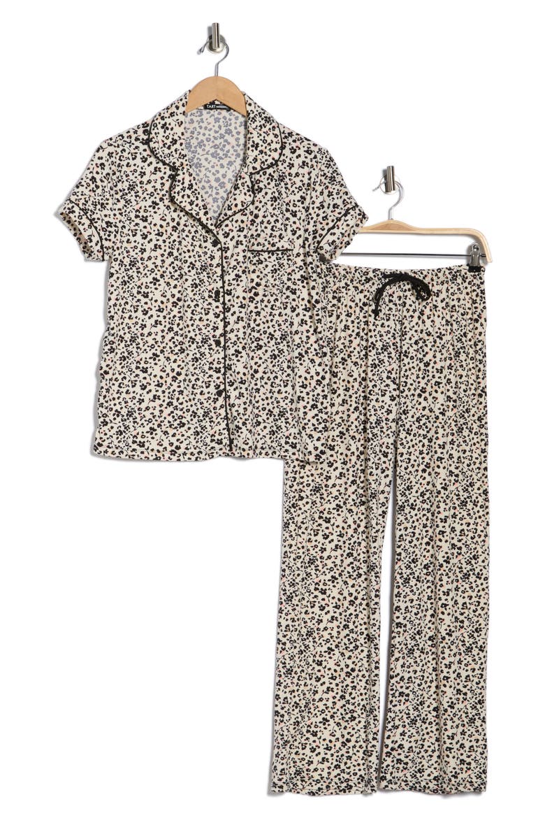 Mana 3-Piece Jersey Pajamas, Alternate, color, FLORAL DOT
