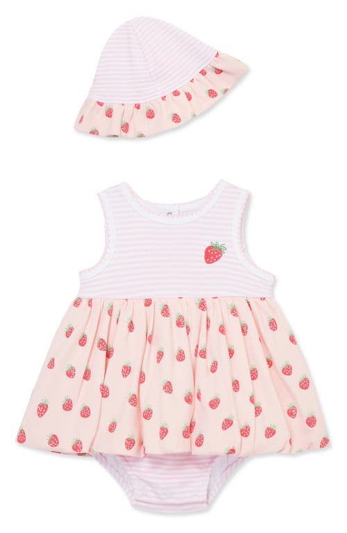 Little Me Baby Girls Cotton Strawberries Popover Bodysuit & Hat, 2 Piece Set
