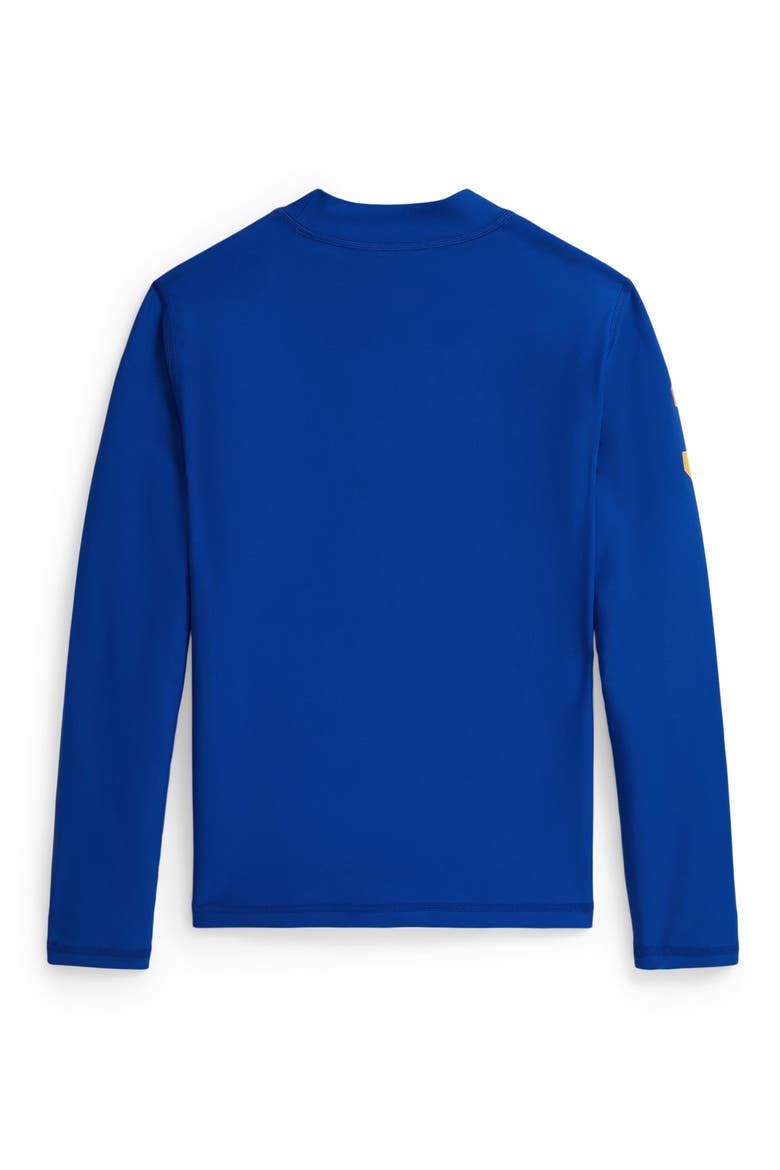 Kids' Long Sleeve Performance Rashguard, Alternate, color, NEW SAPPHIRE/ WHITE