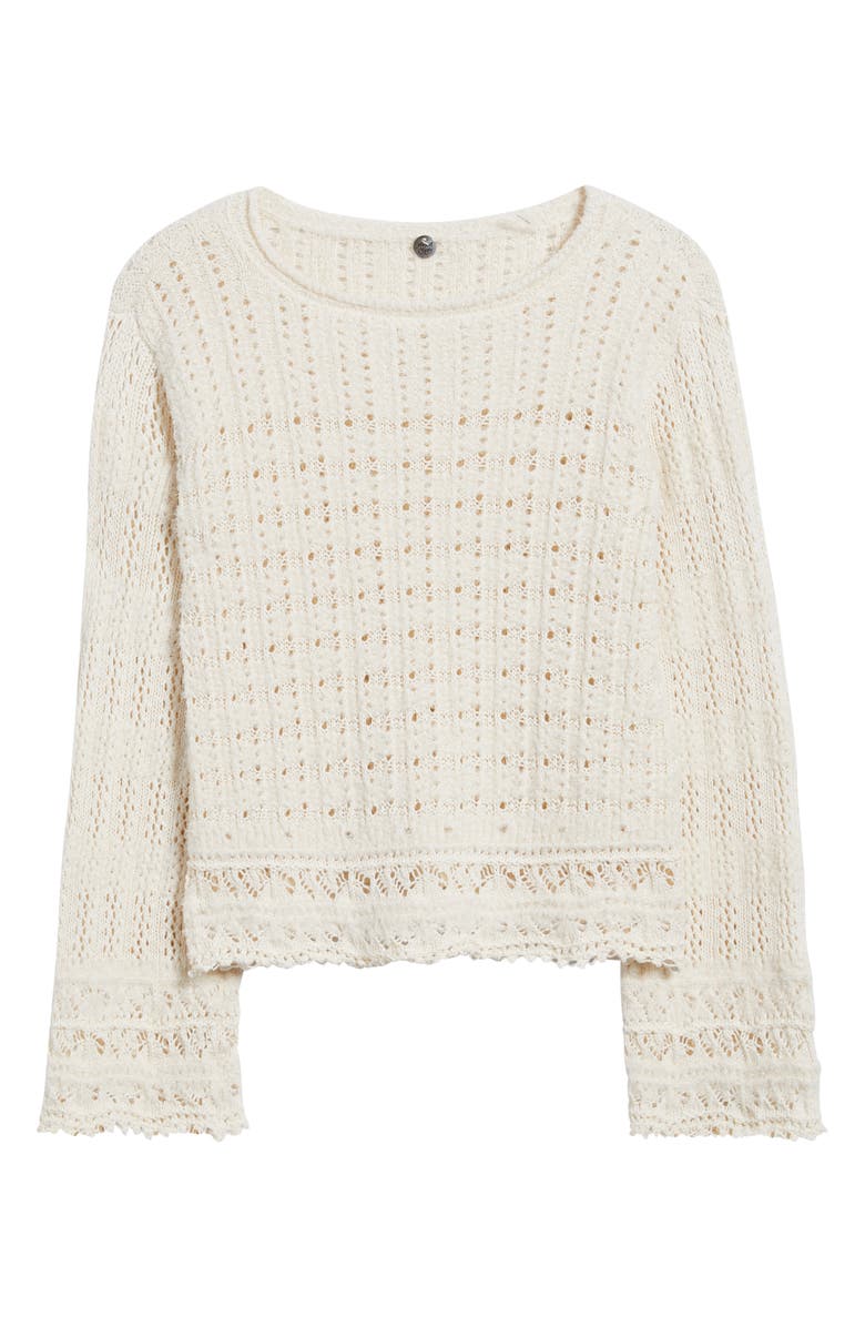MARGARET O'LEARY Mixed Open Stitch Cotton Sweater, Alternate, color, 