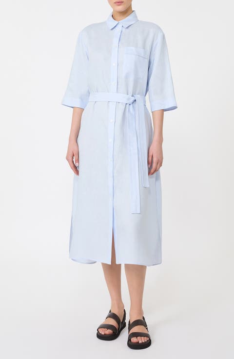 Tabella Belted Linen Shirtdress
