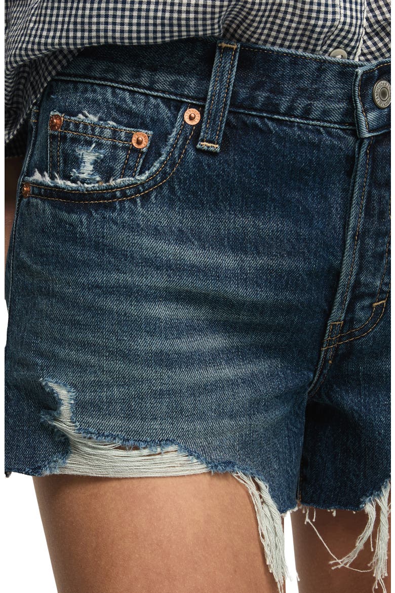 High Waist Denim Mom Shorts, Alternate, color, HIDDEN