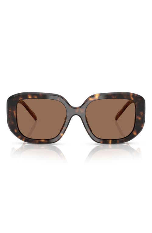 Tory Burch 54mm Irregular Sunglasses In Dark Tortoise/brown