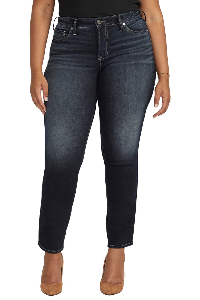 Suki Curvy Fit Mid Rise Slim Straight Leg Jeans, Main, color, INDIGO