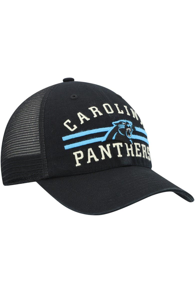 Men's '47 Black Carolina Panthers Highpoint Trucker Clean Up Snapback Hat, Alternate, color, Black