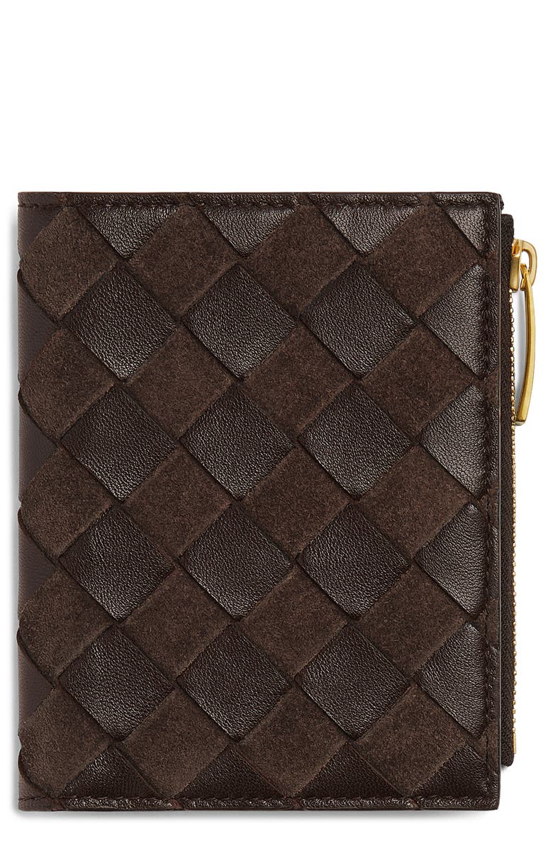 Bottega Veneta Small Suede & Leather Bifold Wallet, Main, color,