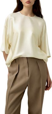Lilysilk Relaxed Silk Crewneck Blouse