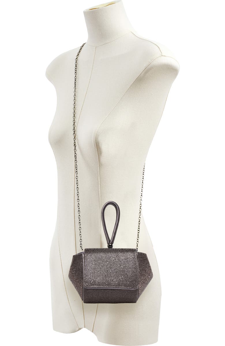 LADY COUTURE Architectural Rhinestone Evening Bag, Alternate, color, Pewter