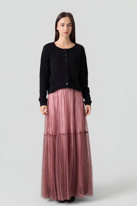 Mongolian Cashmere Cropped Crew Cardigan