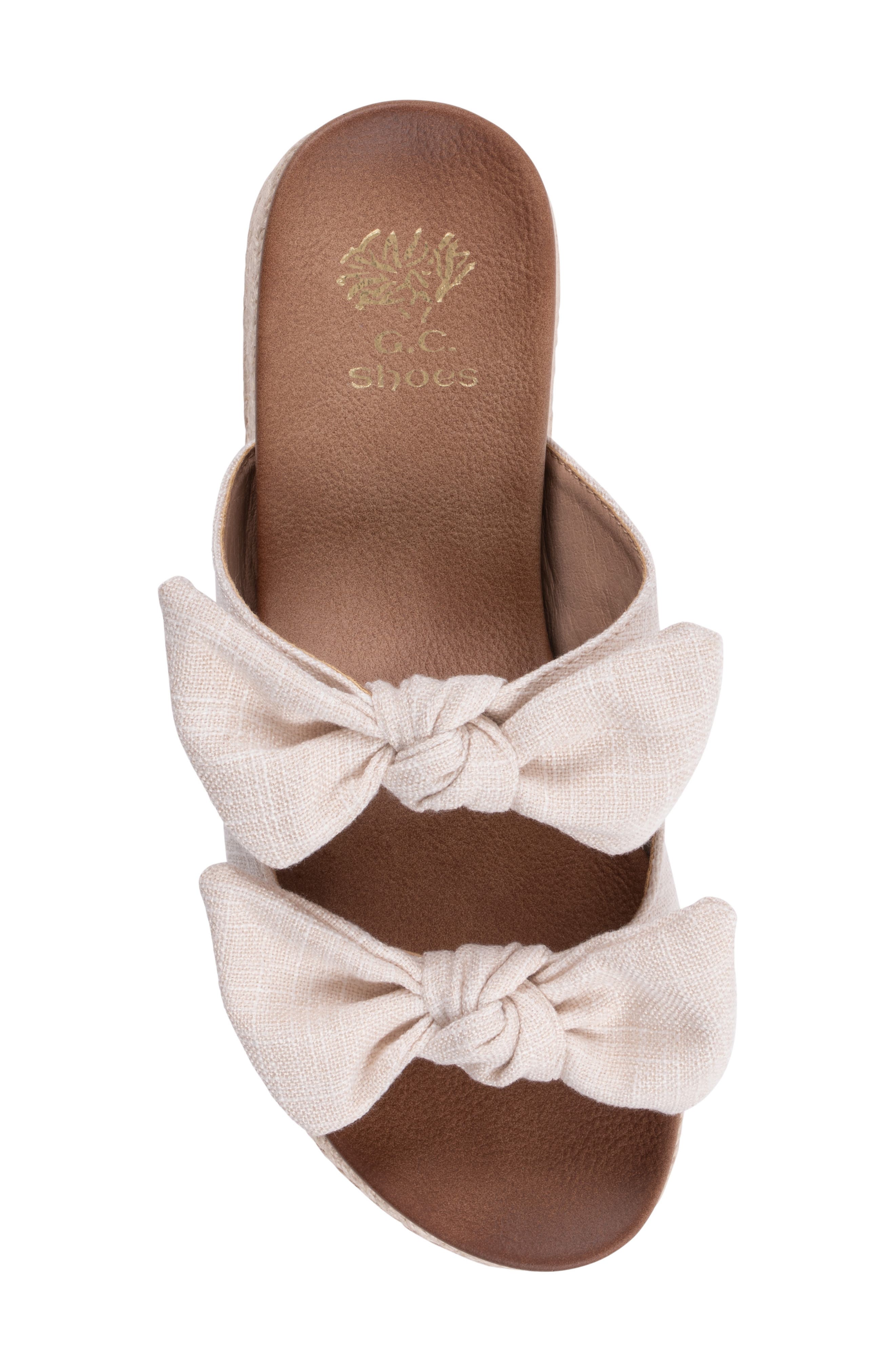 Cosmos Bow Espadrille Wedge Sandal, Alternate, color, NATURAL