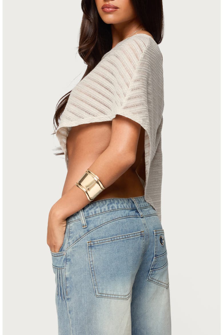 Loma Metallic Asymmetric One-Shoulder Knit Top, Alternate, color, BEIGE