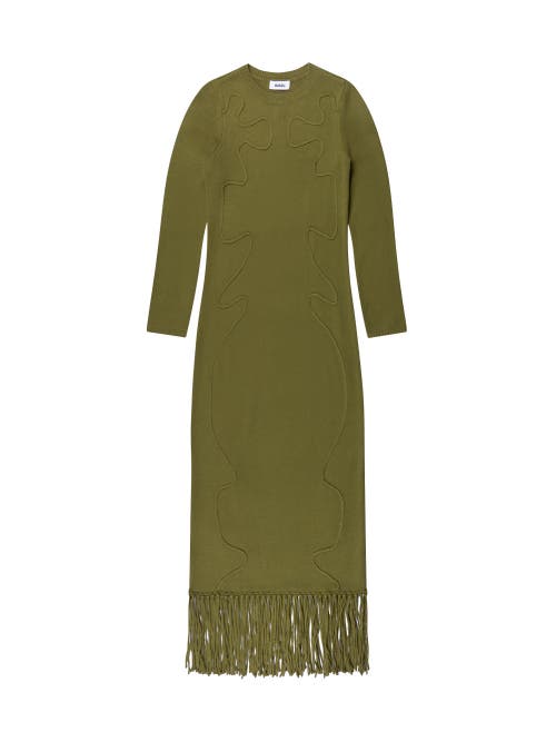 Ro&zo Applique Knit Maxi Dress In Green