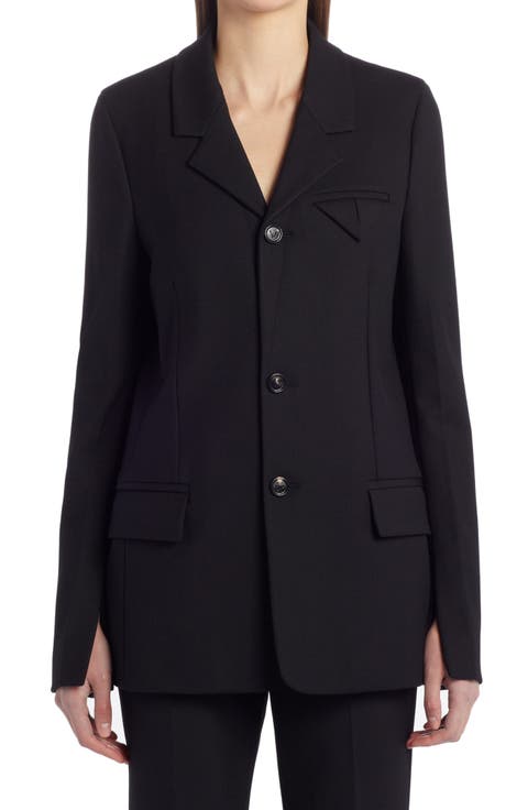 Split Cuff Twill Blazer