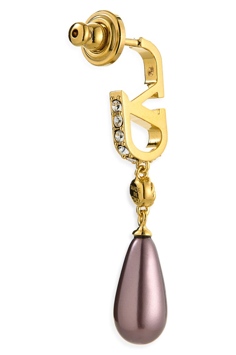 VLOGO Drop Earrings, Alternate, color, GOLD