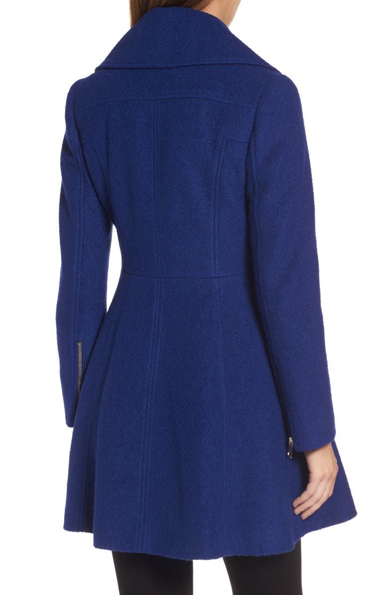 GUESS Envelope Collar Double Breasted Coat, Alternate, color,