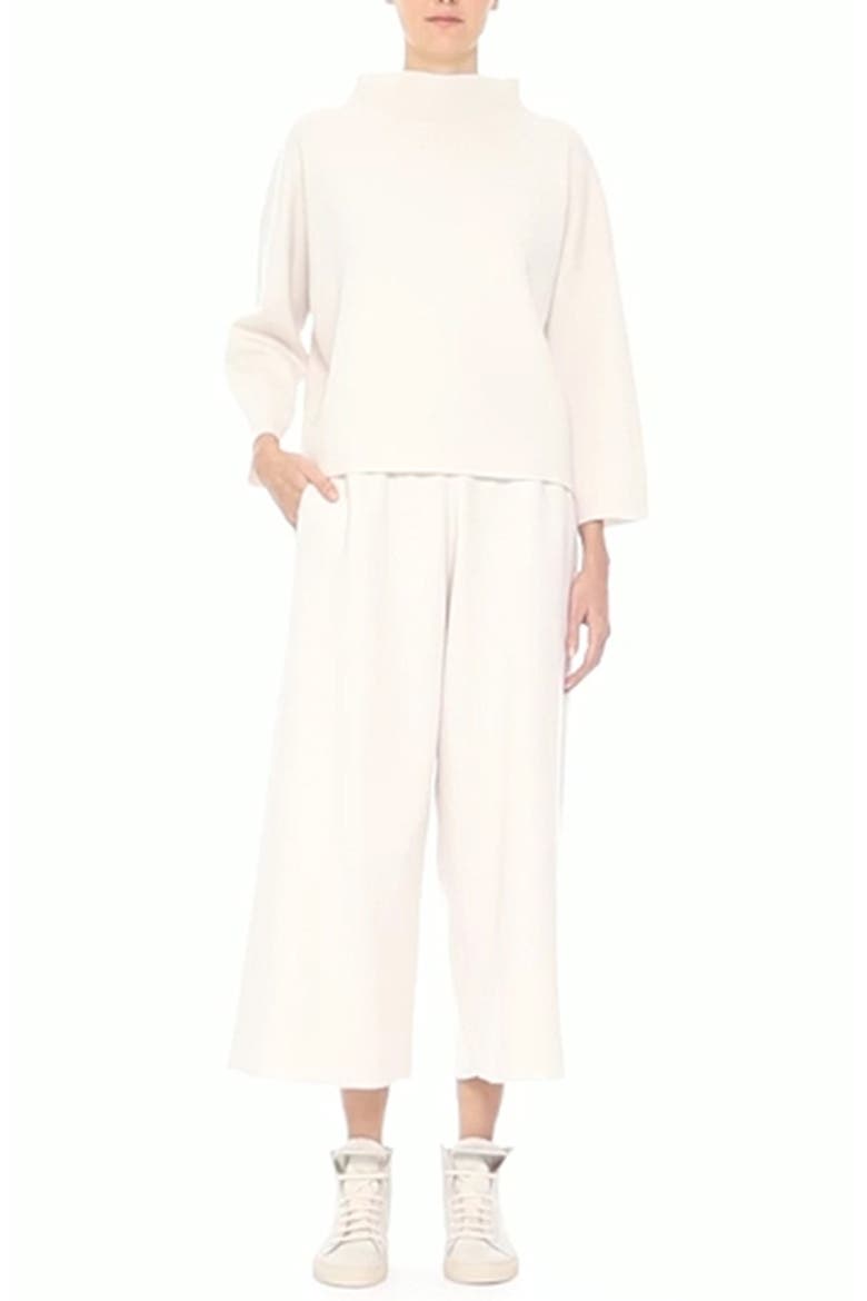 Funnel Neck Cashmere Sweater, Alternate, color, SNOW