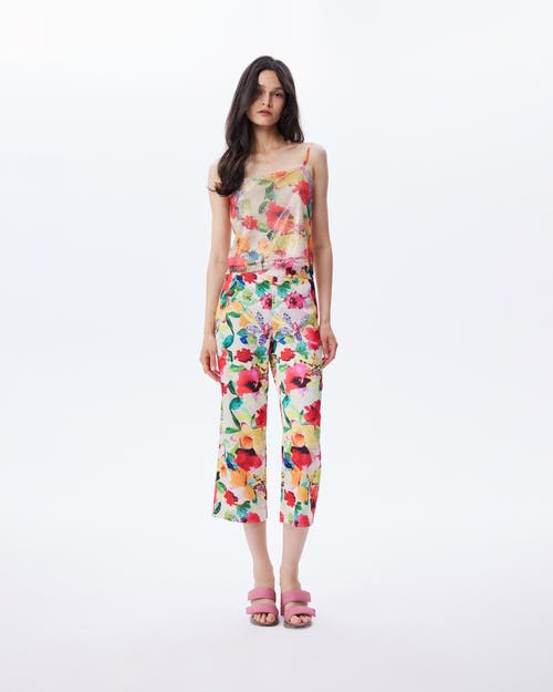 Theo The Label Women's Theia Orchid Printed Sequin Tank Top In Mandarine Flower