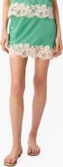 CAMI NYC Inez Lace Trim Silk Miniskirt