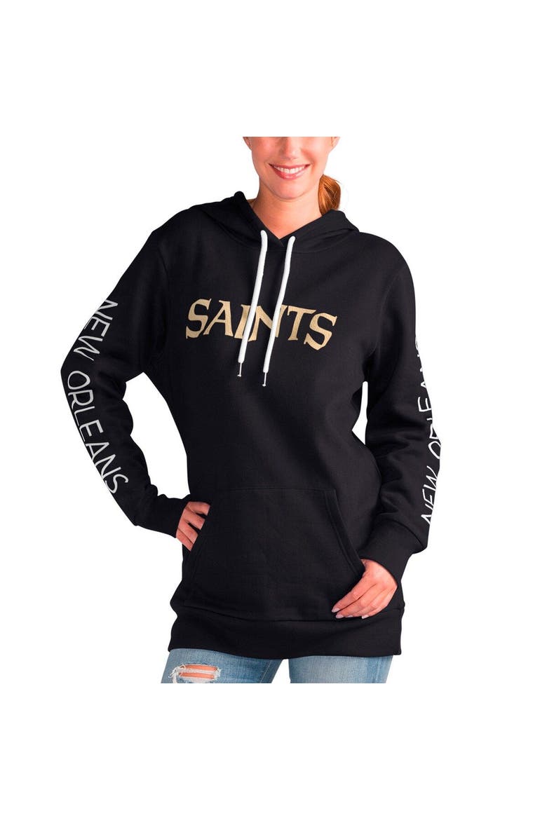 Women's G-III 4Her by Carl Banks Black New Orleans Saints Extra Inning Pullover Hoodie, Main, color, Black