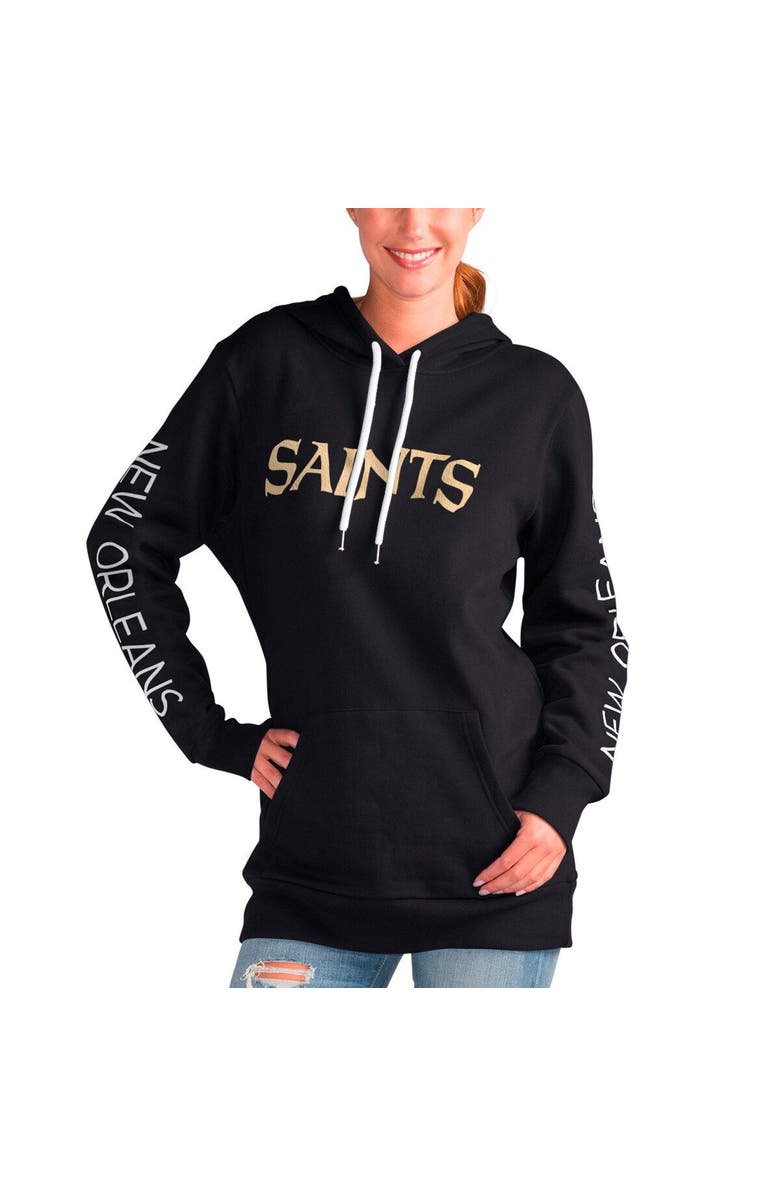 G-III 4HER BY CARL BANKS Women's G-III 4Her by Carl Banks Black New Orleans Saints Extra Inning Pullover Hoodie, Main, color, Black