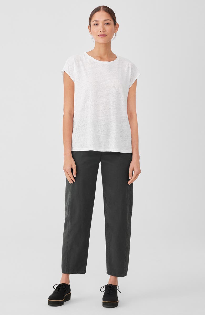 Eileen Fisher Boxy Organic Linen Top, Alternate, color,