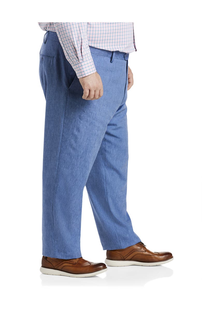 Oak Hill by DXL Big & Tall Linen-Blend Suit Pants, Alternate, color, Blue