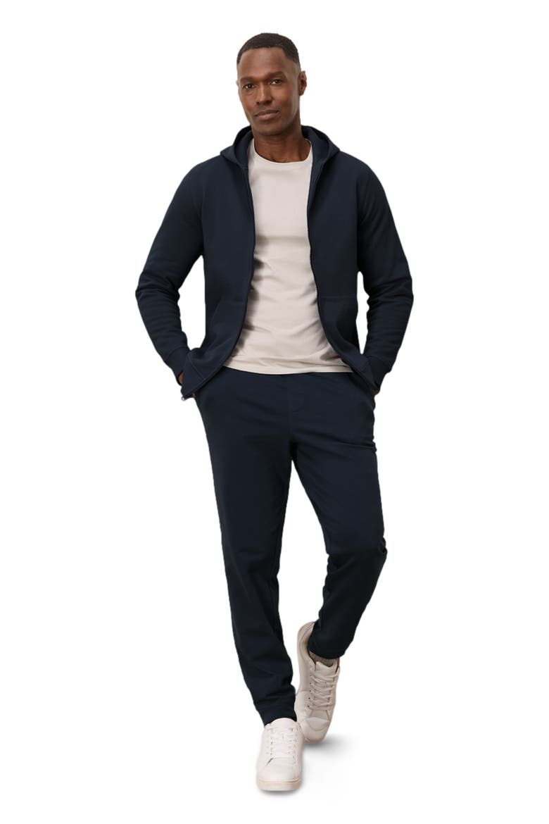 Organic Brushed Fleece Zip Hoodie, Alternate, color, Midnight Blue