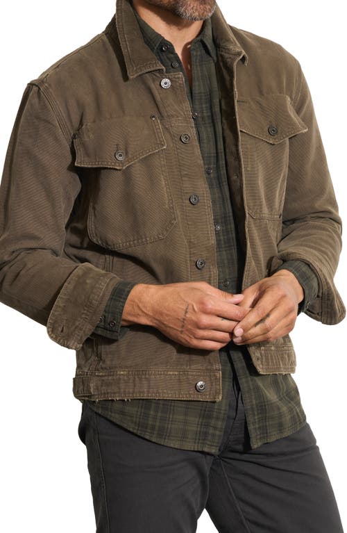 Rowan Baron Canvas Trucker Jacket In Brown