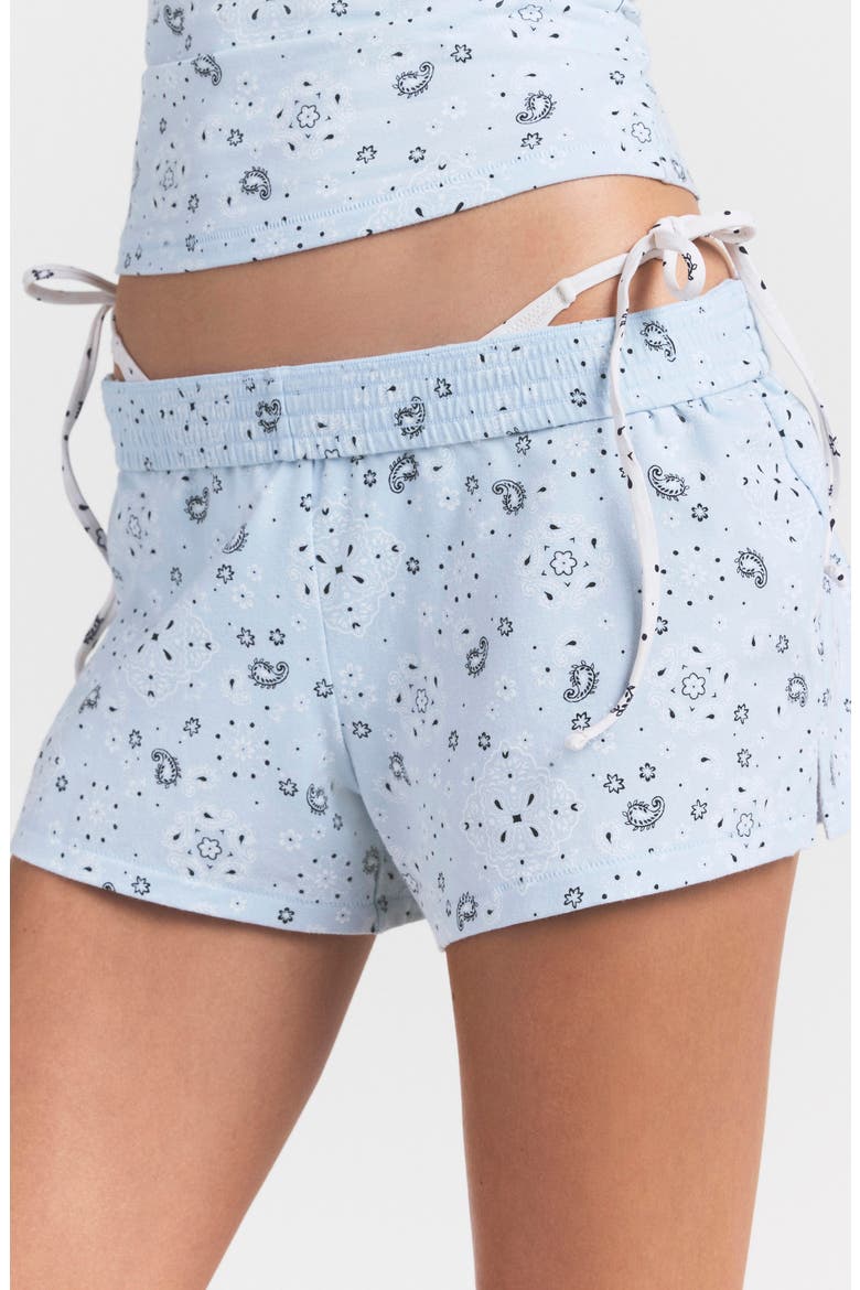 Stretch Cotton Jersey Shorts, Alternate, color, POWDER BLUE BANDANA