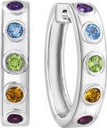 EFFY Sterling Silver Multistone Hoop Earrings