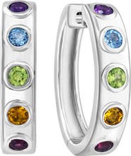 EFFY Sterling Silver Multistone Hoop Earrings