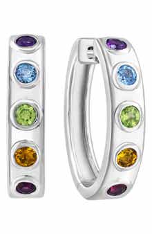 EFFY Sterling Silver Multistone Hoop Earrings