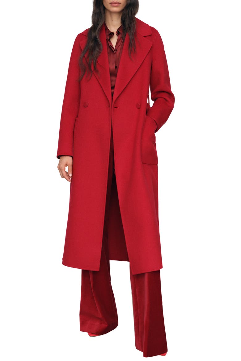 Lucia Wool Blend Coat, Main, color, RED